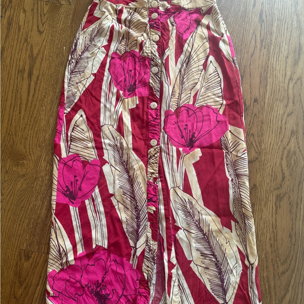 Floral Button-Down Maxi Skirt